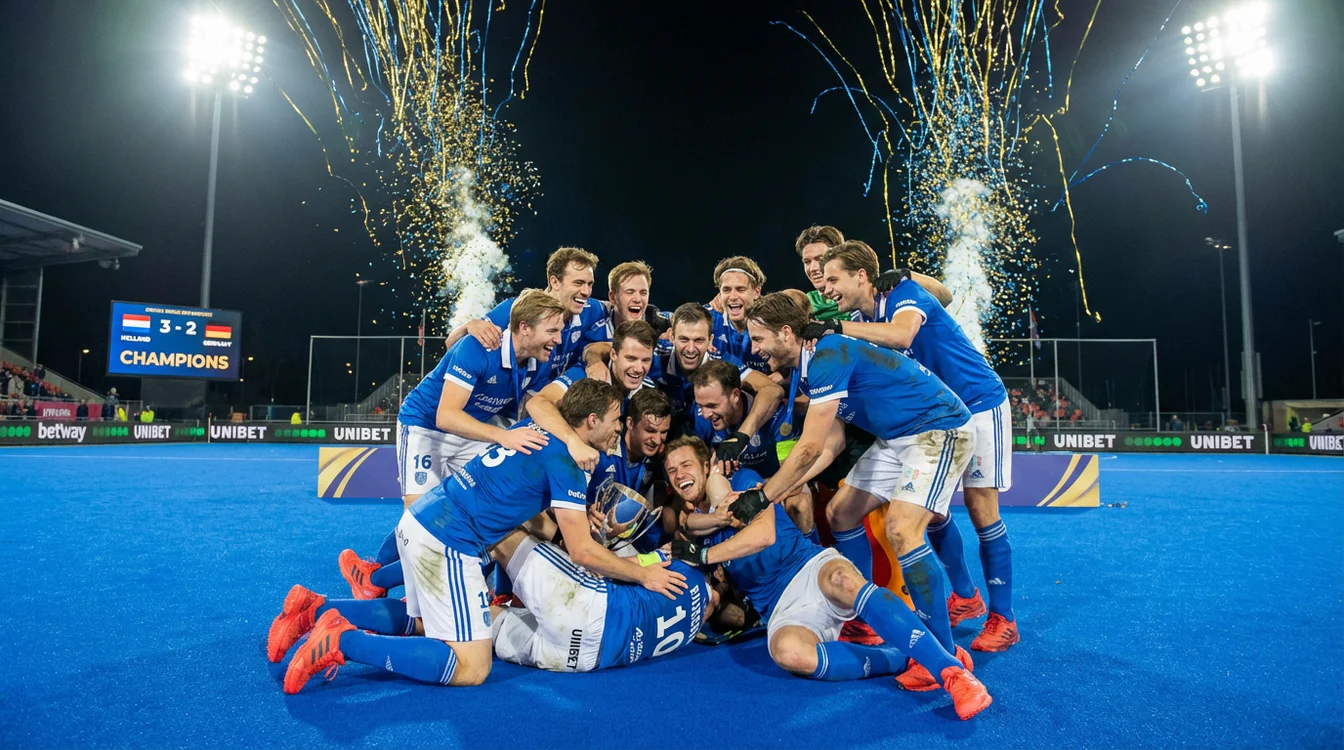 Hockeyteam viert samen een overwinning
