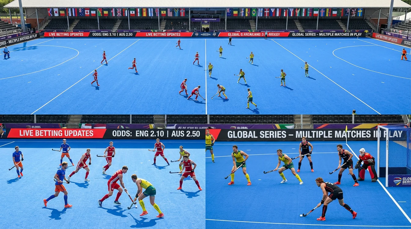 Internationale hockeywedstrijd met meerdere teams in competitie