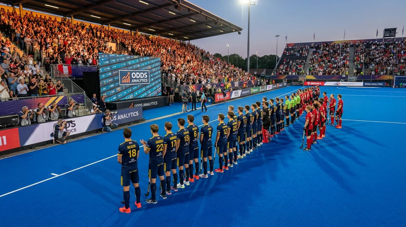 Hockeyspelers in tactische formatie tijdens wedstrijd