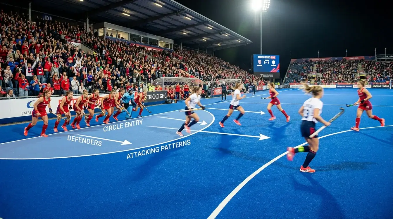 Hockeyspelers in actie met tactische positionering op het veld